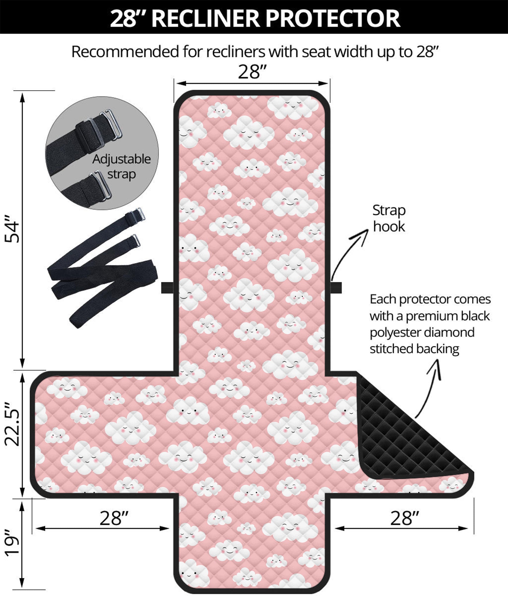 Cute Cloud Pattern Print Recliner Protector