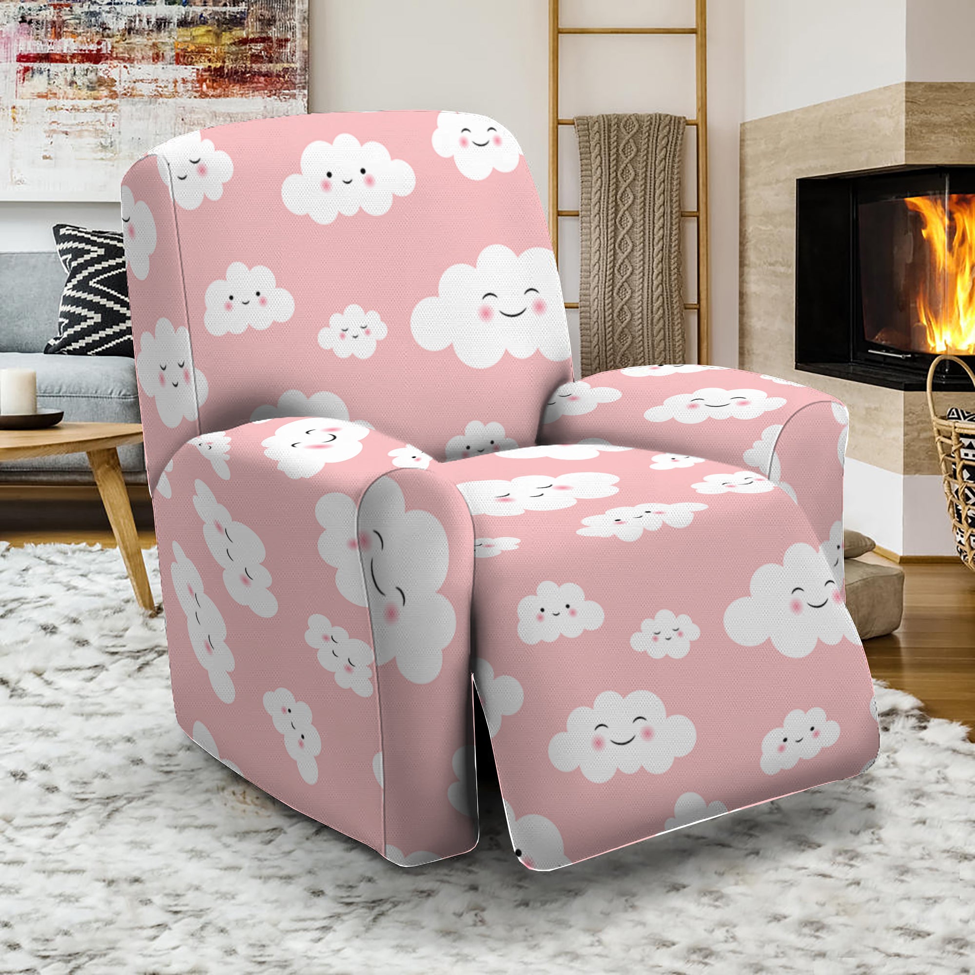 Cute Cloud Pattern Print Recliner Slipcover