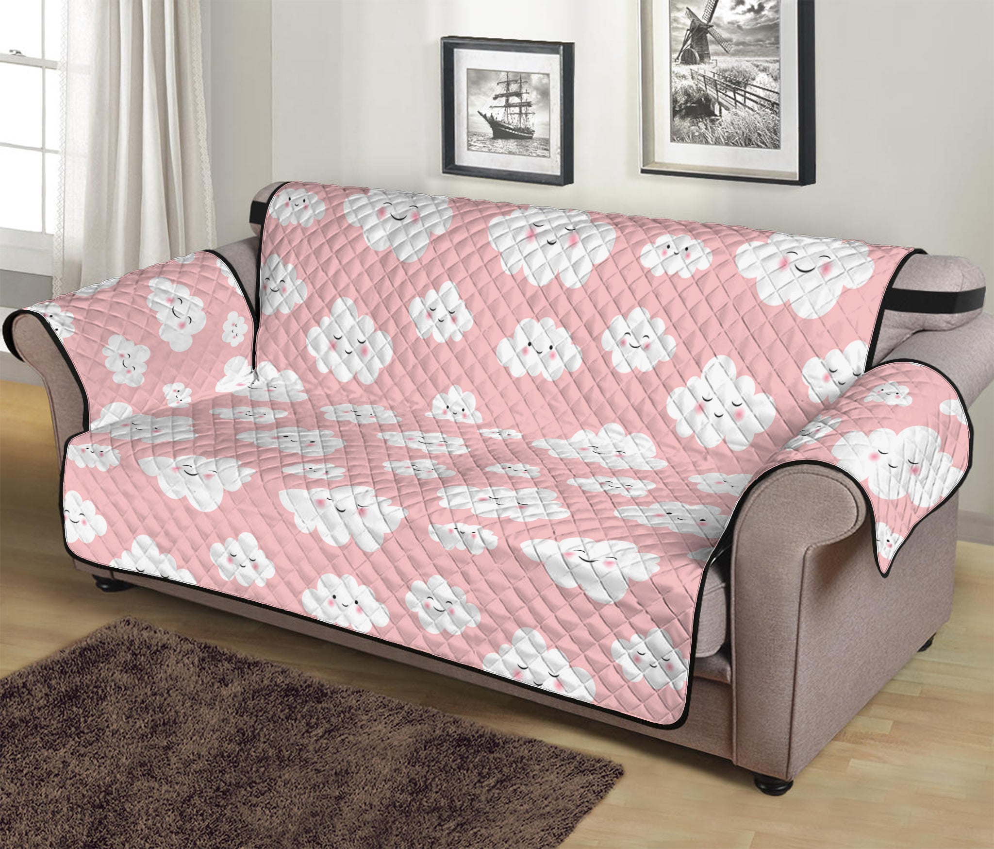 Cute Cloud Pattern Print Sofa Protector