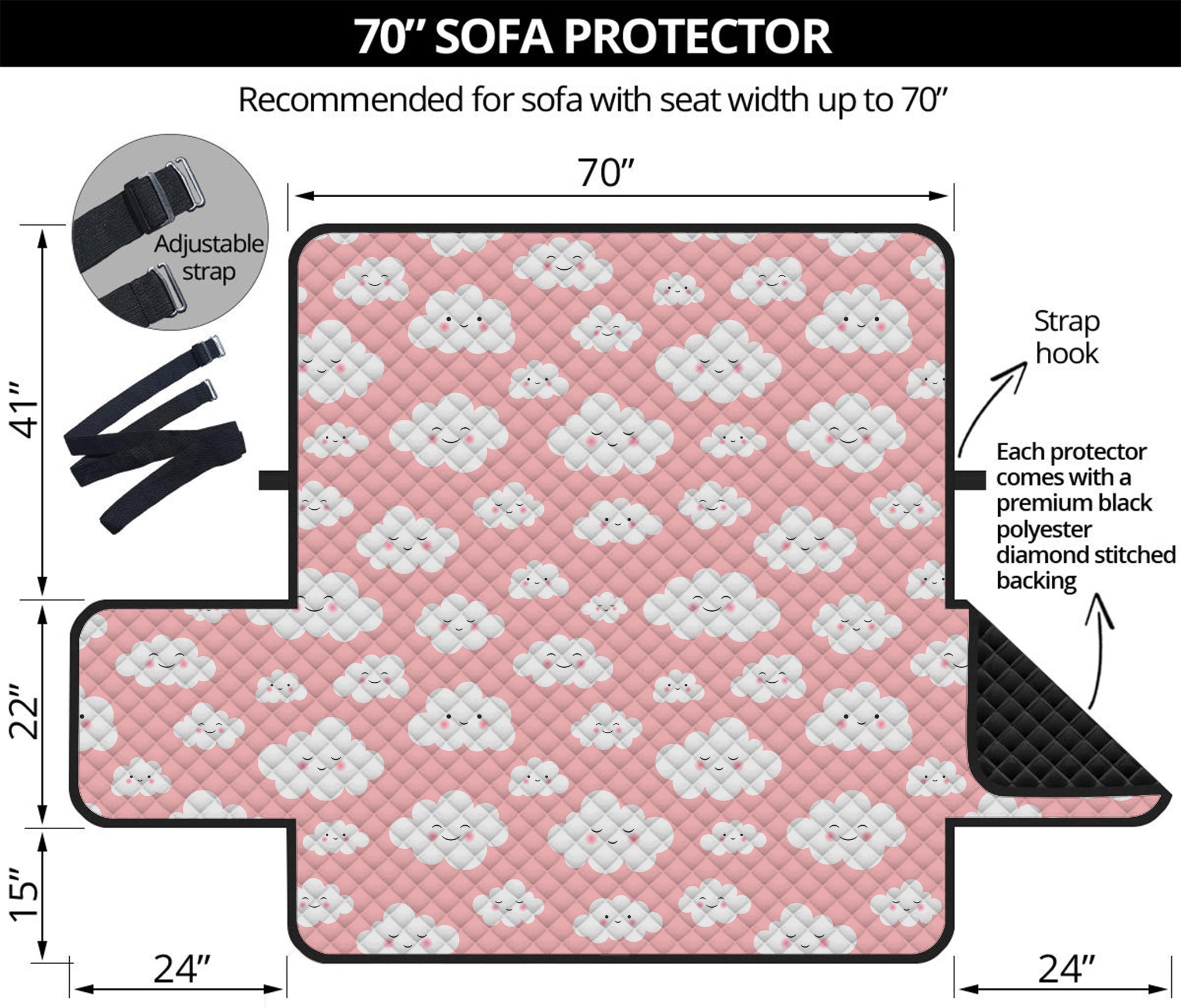 Cute Cloud Pattern Print Sofa Protector