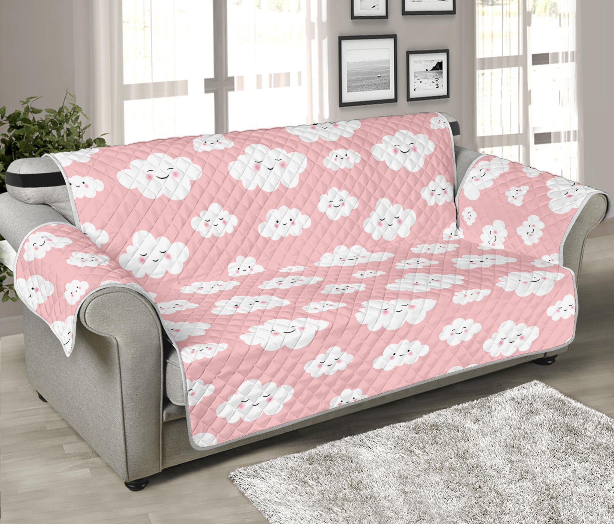 Cute Cloud Pattern Print Sofa Protector