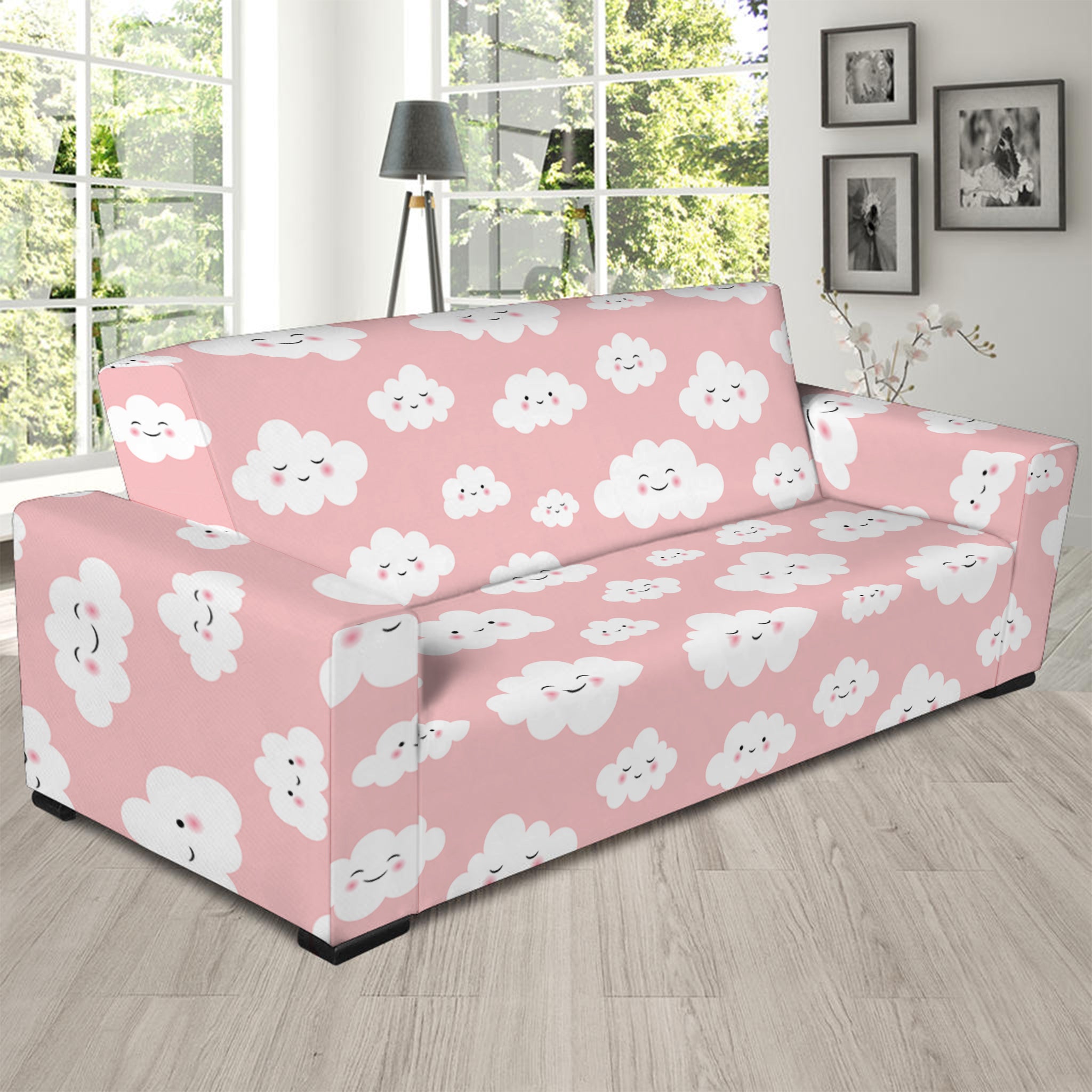 Cute Cloud Pattern Print Sofa Slipcover