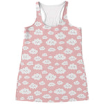 Cute Cloud Pattern Print Women's Racerback Tank Top