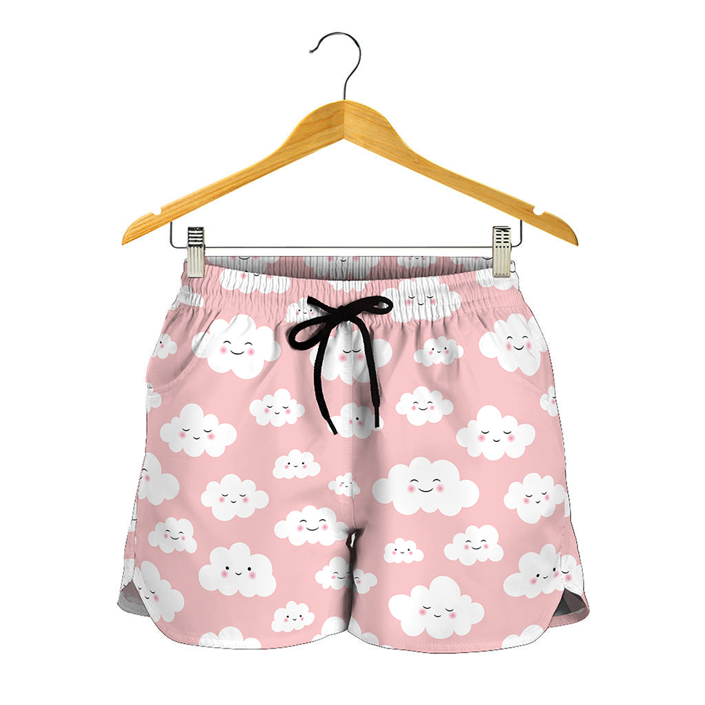 Cute Cloud Pattern Print Women's Shorts