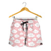 Cute Cloud Pattern Print Women's Shorts