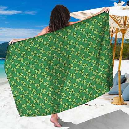 Cute Clover St. Patrick's Day Print Beach Sarong Wrap