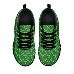 Cute Clover St. Patrick's Day Print Black Sneakers