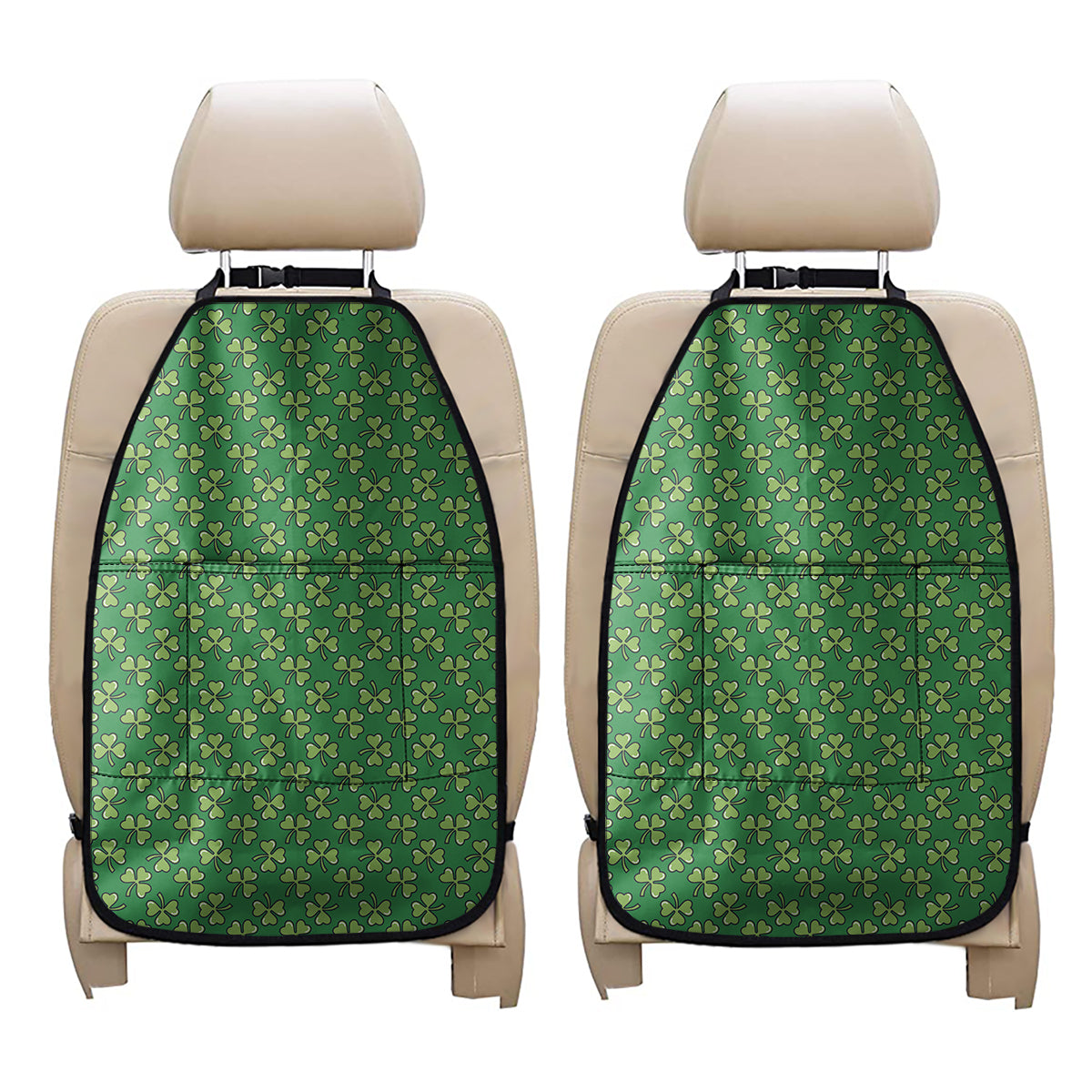 Cute Clover St. Patrick's Day Print Car Seat Organizers