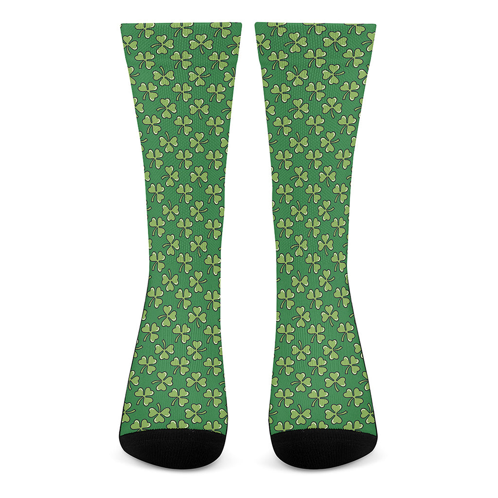 Cute Clover St. Patrick's Day Print Crew Socks