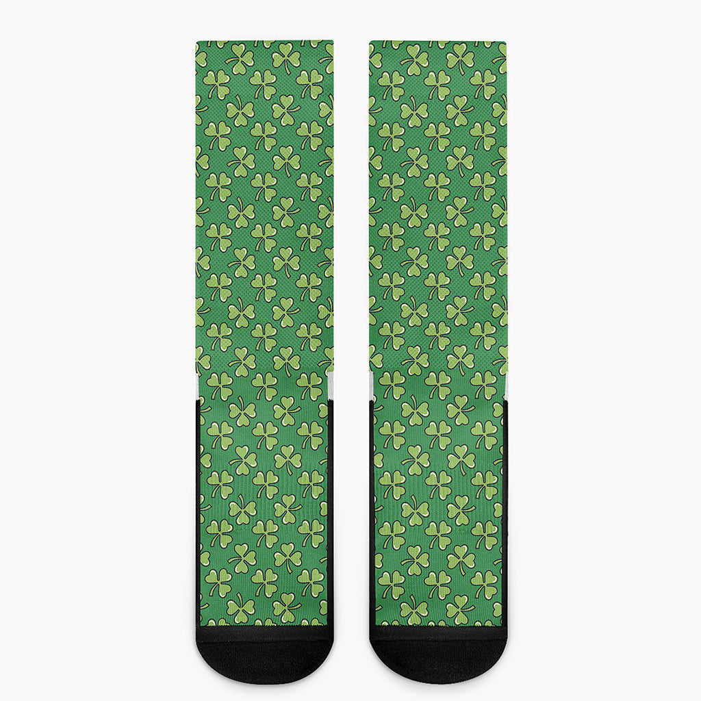 Cute Clover St. Patrick's Day Print Crew Socks