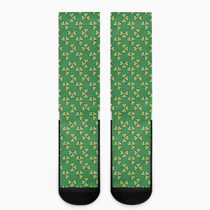 Cute Clover St. Patrick's Day Print Crew Socks