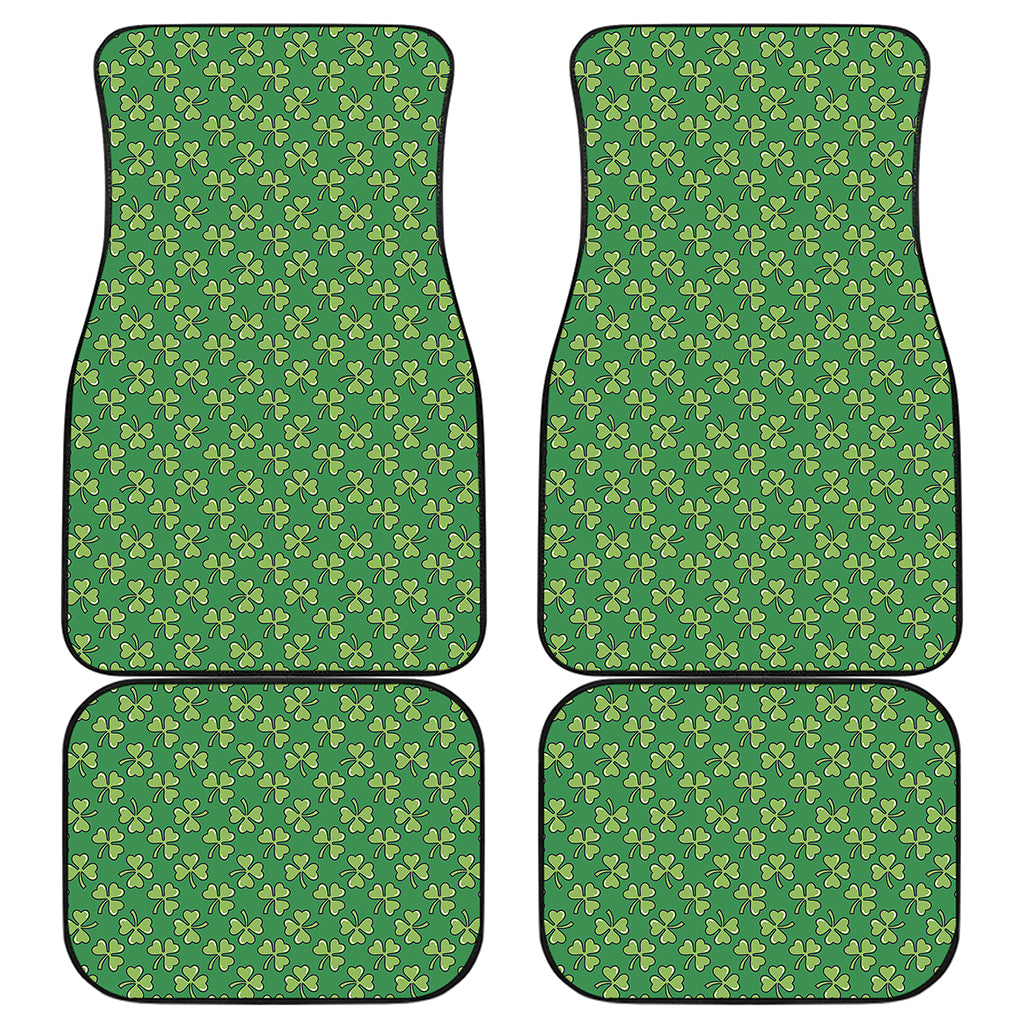 Cute Clover St. Patrick's Day Print Front and Back Car Floor Mats