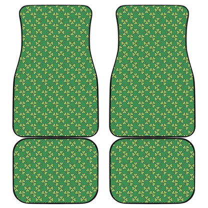 Cute Clover St. Patrick's Day Print Front and Back Car Floor Mats