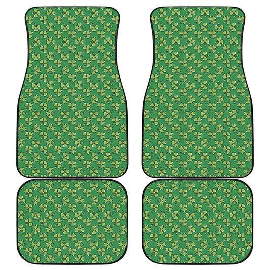 Cute Clover St. Patrick's Day Print Front and Back Car Floor Mats