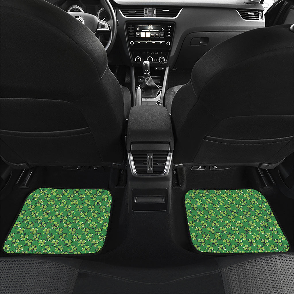 Cute Clover St. Patrick's Day Print Front and Back Car Floor Mats