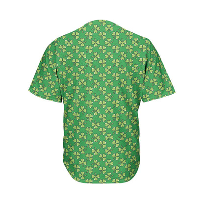 Cute Clover St. Patrick's Day Print Men's Baseball Jersey