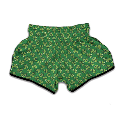 Cute Clover St. Patrick's Day Print Muay Thai Boxing Shorts