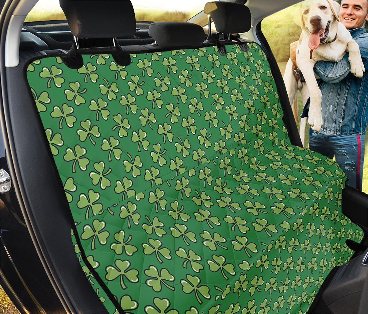Cute Clover St. Patrick's Day Print Pet Car Back Seat Cover