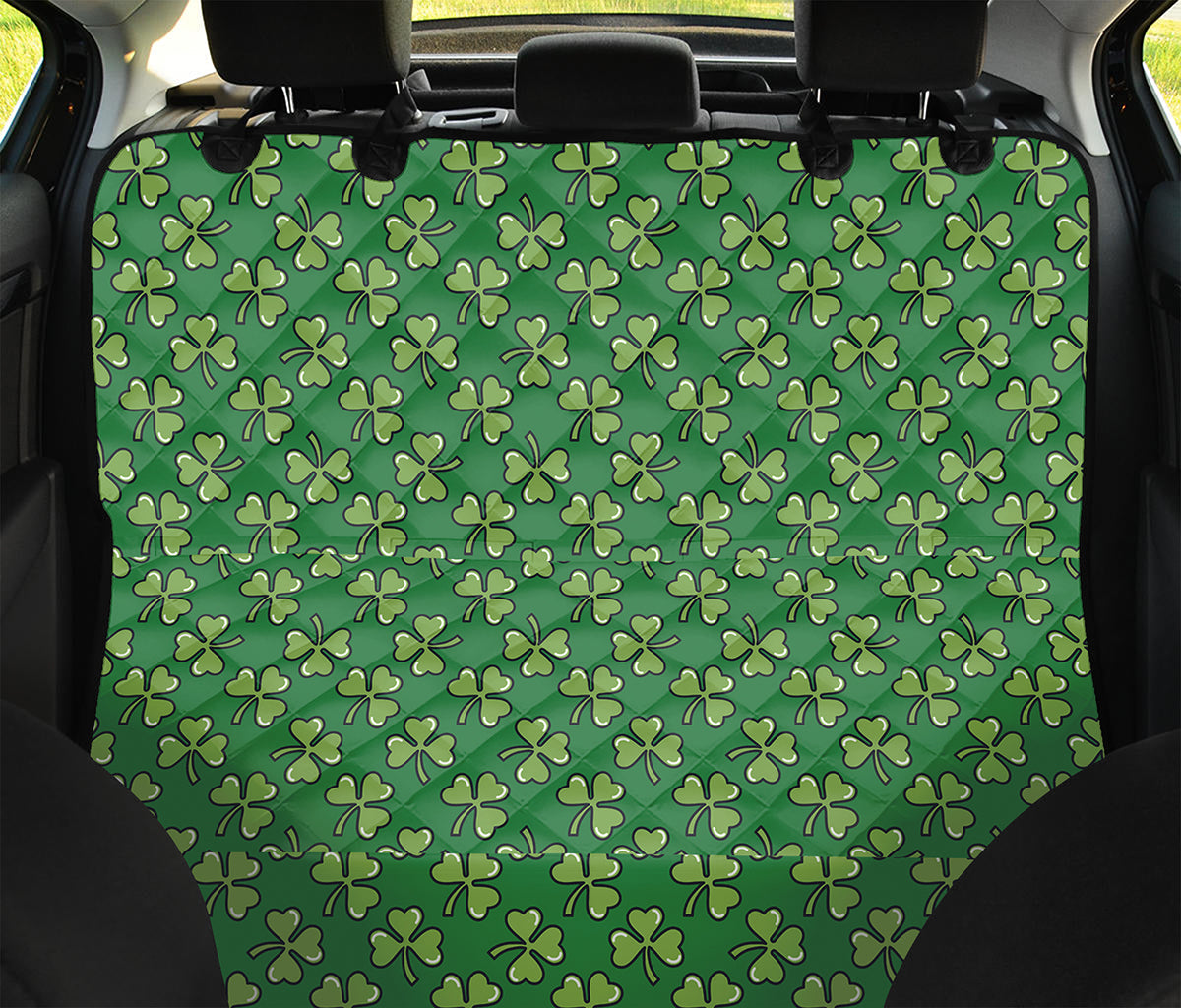 Cute Clover St. Patrick's Day Print Pet Car Back Seat Cover