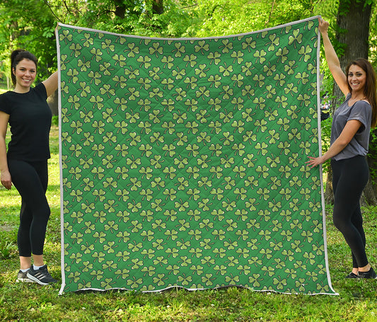Cute Clover St. Patrick's Day Print Quilt