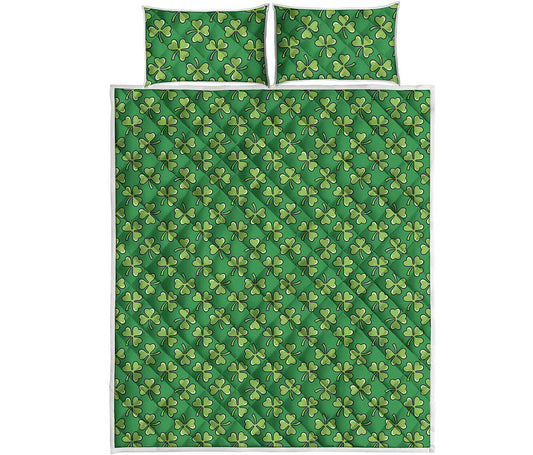 Cute Clover St. Patrick's Day Print Quilt Bed Set