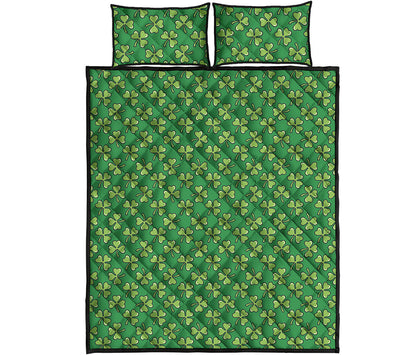 Cute Clover St. Patrick's Day Print Quilt Bed Set