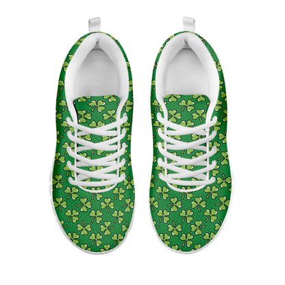 Cute Clover St. Patrick's Day Print White Sneakers