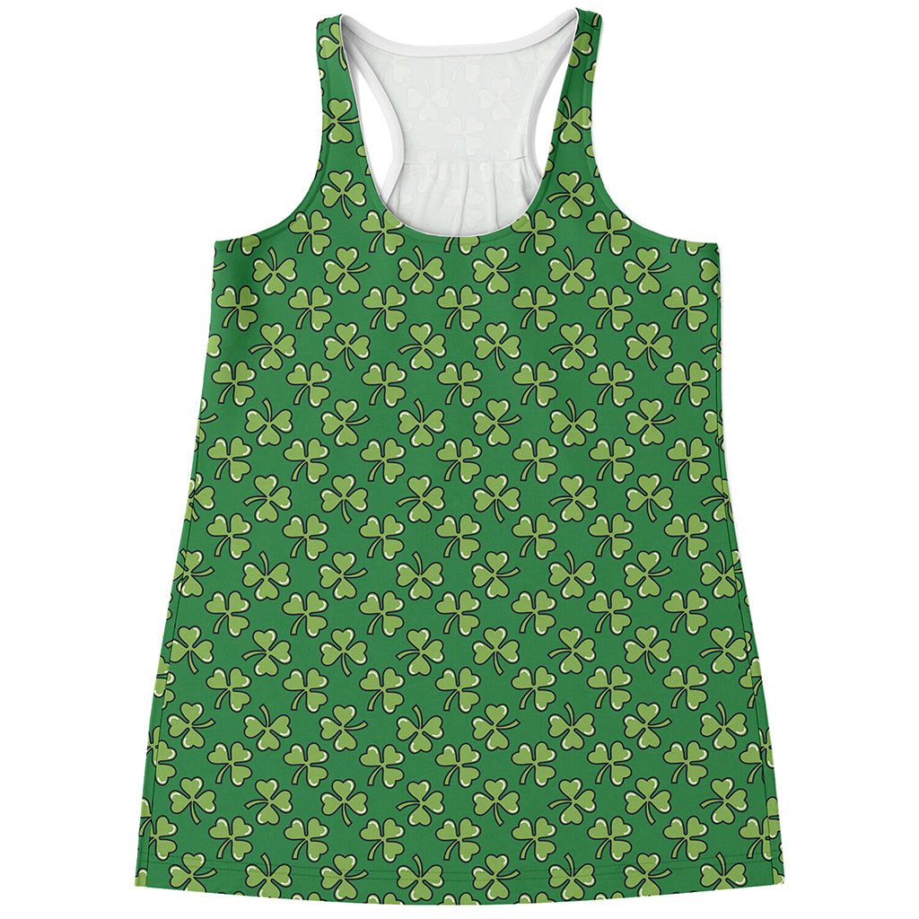 Cute Clover St. Patrick's Day Print Women's Racerback Tank Top