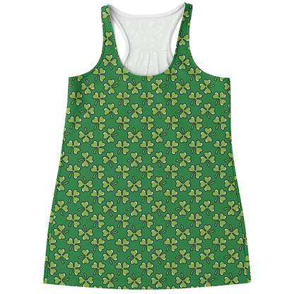 Cute Clover St. Patrick's Day Print Women's Racerback Tank Top