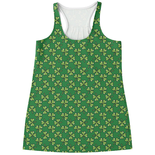 Cute Clover St. Patrick's Day Print Women's Racerback Tank Top