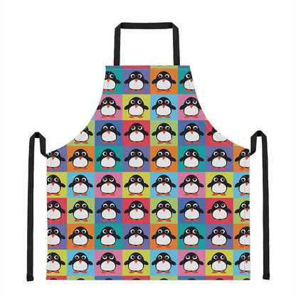 Cute Colorful Penguin Pattern Print Apron