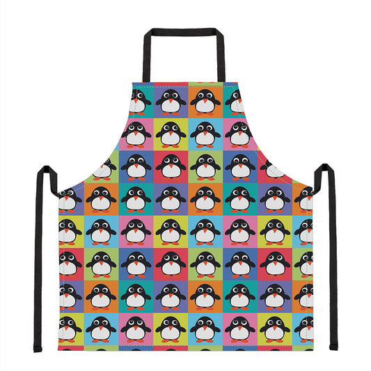 Cute Colorful Penguin Pattern Print Apron
