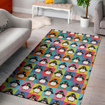 Cute Colorful Penguin Pattern Print Area Rug