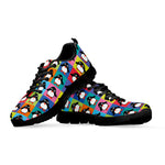 Cute Colorful Penguin Pattern Print Black Sneakers
