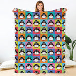 Cute Colorful Penguin Pattern Print Blanket