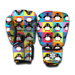 Cute Colorful Penguin Pattern Print Boxing Gloves