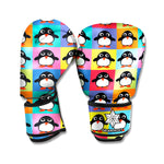 Cute Colorful Penguin Pattern Print Boxing Gloves