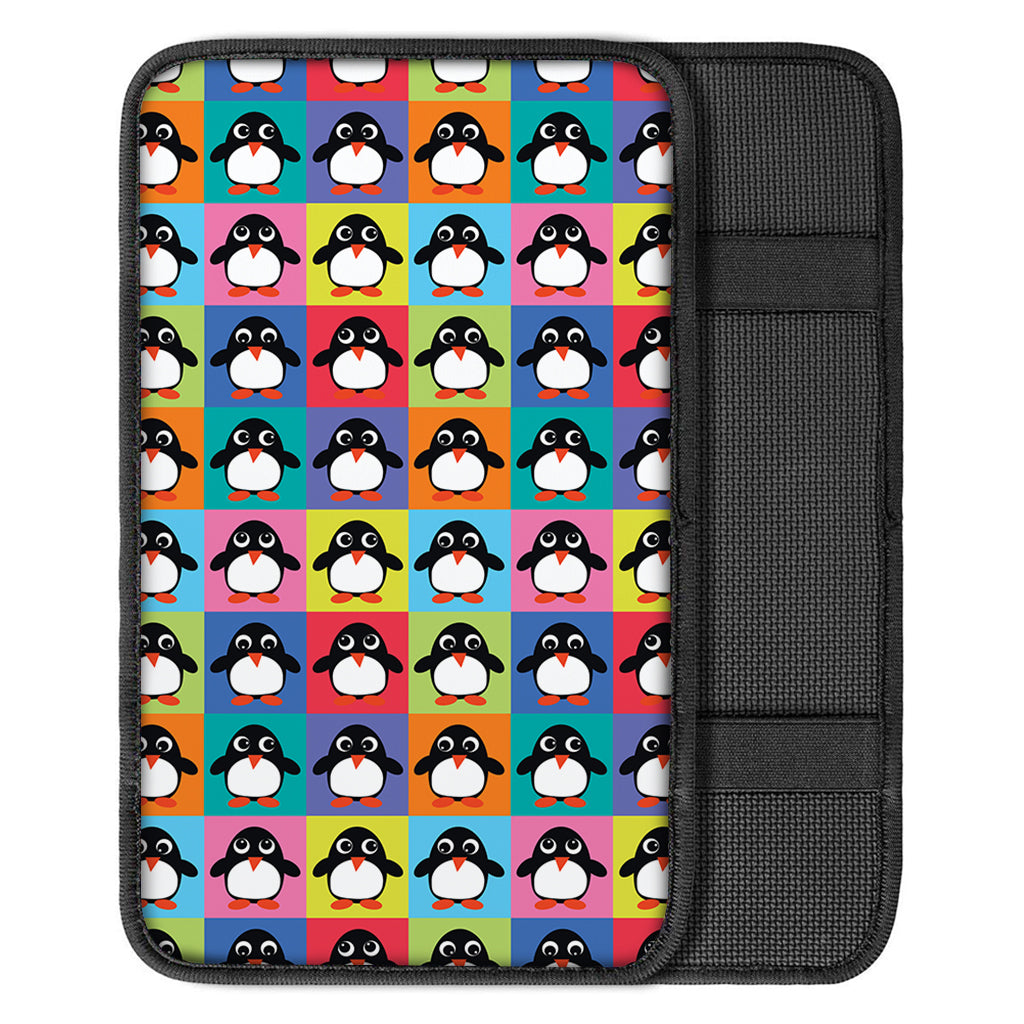 Cute Colorful Penguin Pattern Print Car Center Console Cover