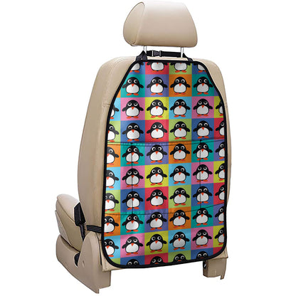 Cute Colorful Penguin Pattern Print Car Seat Organizers