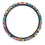 Cute Colorful Penguin Pattern Print Car Steering Wheel Cover