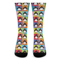 Cute Colorful Penguin Pattern Print Crew Socks