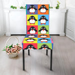 Cute Colorful Penguin Pattern Print Dining Chair Slipcover