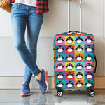 Cute Colorful Penguin Pattern Print Luggage Cover