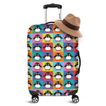Cute Colorful Penguin Pattern Print Luggage Cover