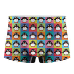 Cute Colorful Penguin Pattern Print Men's Boxer Briefs