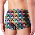 Cute Colorful Penguin Pattern Print Men's Boxer Briefs