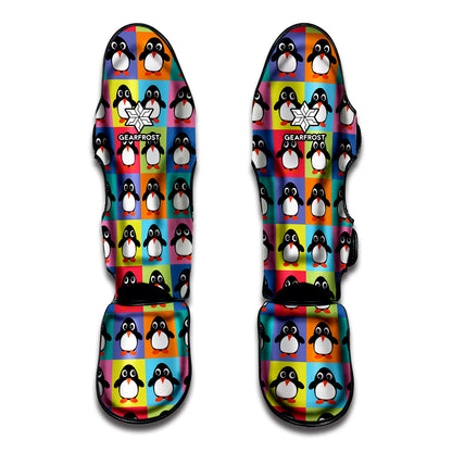 Cute Colorful Penguin Pattern Print Muay Thai Shin Guard