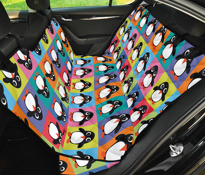 Cute Colorful Penguin Pattern Print Pet Car Back Seat Cover