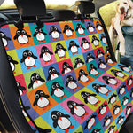 Cute Colorful Penguin Pattern Print Pet Car Back Seat Cover