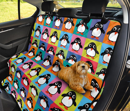 Cute Colorful Penguin Pattern Print Pet Car Back Seat Cover